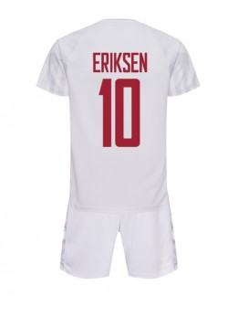 Otroški Nogometna dresi replika Danska Christian Eriksen #10 Gostujoči SP 2022 Kratek rokav (+ hlače)